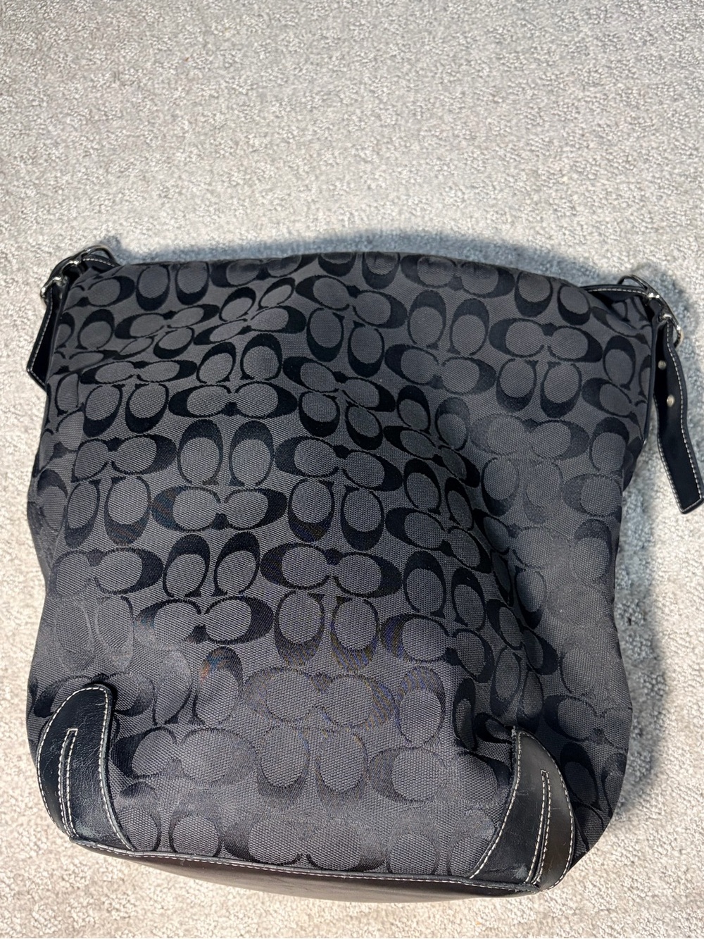 Coach Black Signature Canvas Shoulder Bag